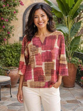 Alfred Dunner geometric print blouse